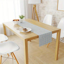 Chemin de table en lin motif carreaux maison