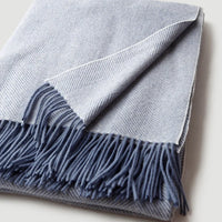 plaid laine douce rayures twill pompons voyage maison