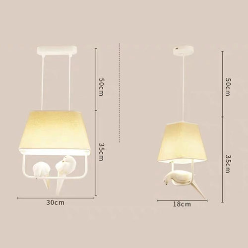 lustre style japonais simple avec suspension oiseau - vue 8 sur 10