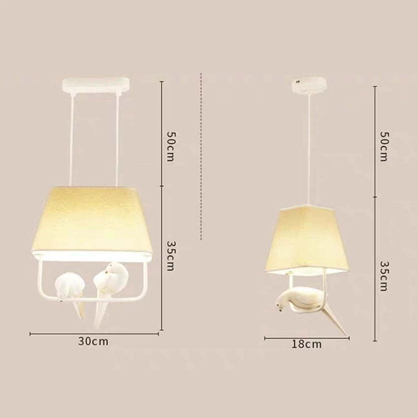 lustre style japonais simple avec suspension oiseau - vue 7 sur 10