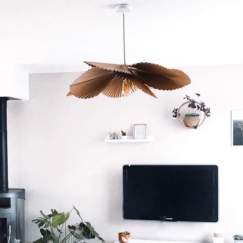 plafonnier en papier wabi sabi pour décoration intérieure moderne - vue 6 sur 8