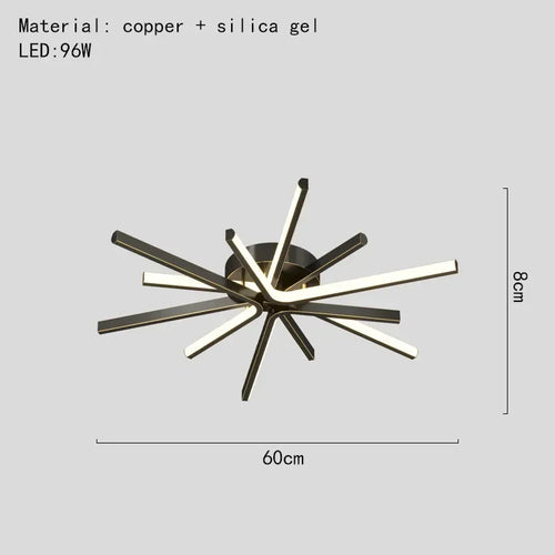 plafonnier led moderne en cuivre pour décoration artistique - vue 9 sur 18