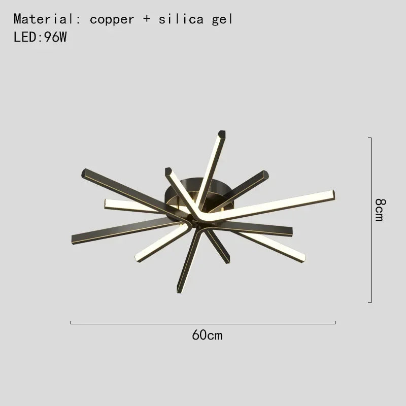 plafonnier led moderne en cuivre pour décoration artistique - vue 8 sur 18