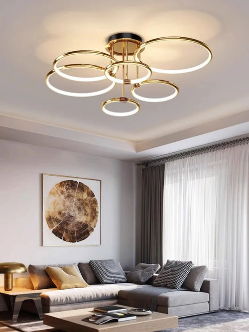 lustre décoratif moderne en anneau pour intérieur élégant - vue 3 sur 10