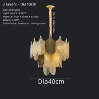 lustre suspension design led en verre acrylique luminaire
