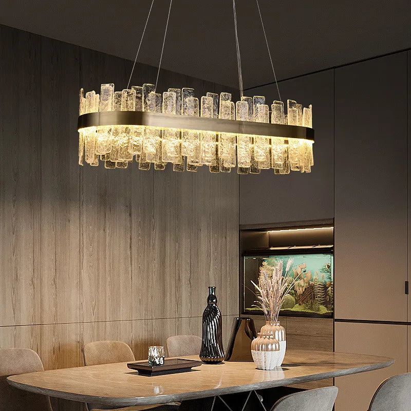suspension moderne nordique en verre cristal design élégant - vue 4 sur 14