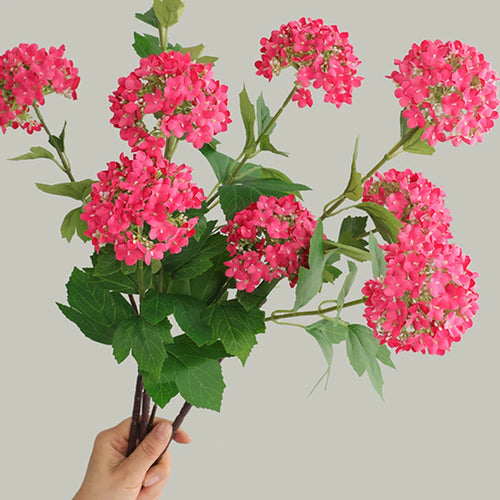 bouquet d'hortensias artificiels en soie pour décoration de mariage - vue 2 sur 13