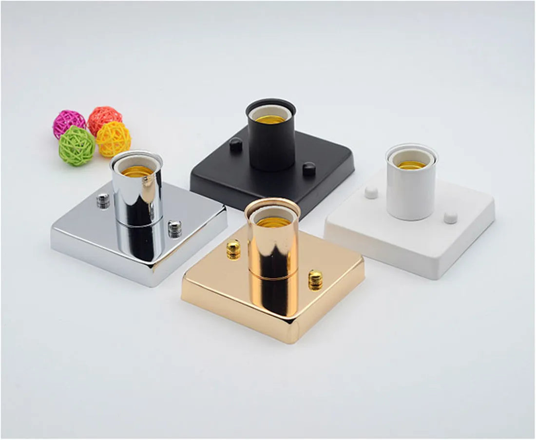mini plafonnier carré encastré en céramique et métal doré - vue 6 sur 10