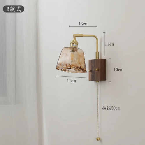 applique murale rétro en cuivre style japonais pour décoration intérieure - vue 5 sur 9