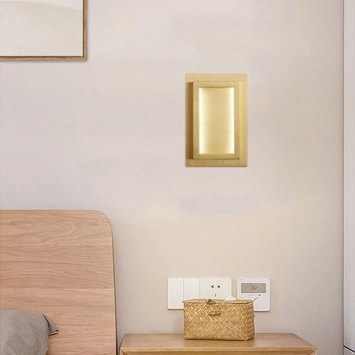 applique murale led rectangulaire en cuivre pour hôtel - vue 6 sur 8