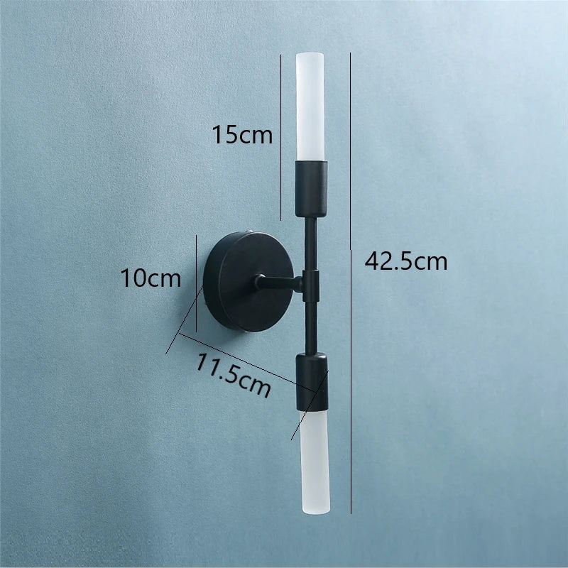 applique murale modernes minimalistes en verre 2 têtes - vue 8 sur 8