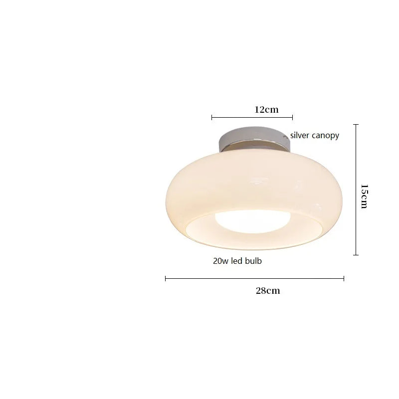 plafonnier moderne nordique en verre led iwhd - vue 11 sur 20