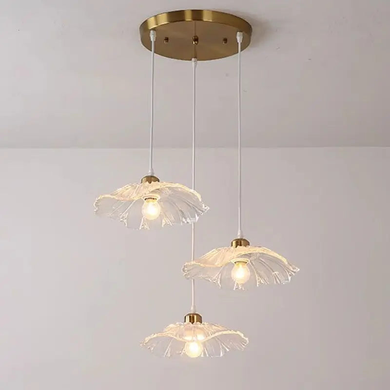 lustre nordique led en forme de fleur de lotus - vue 5 sur 15