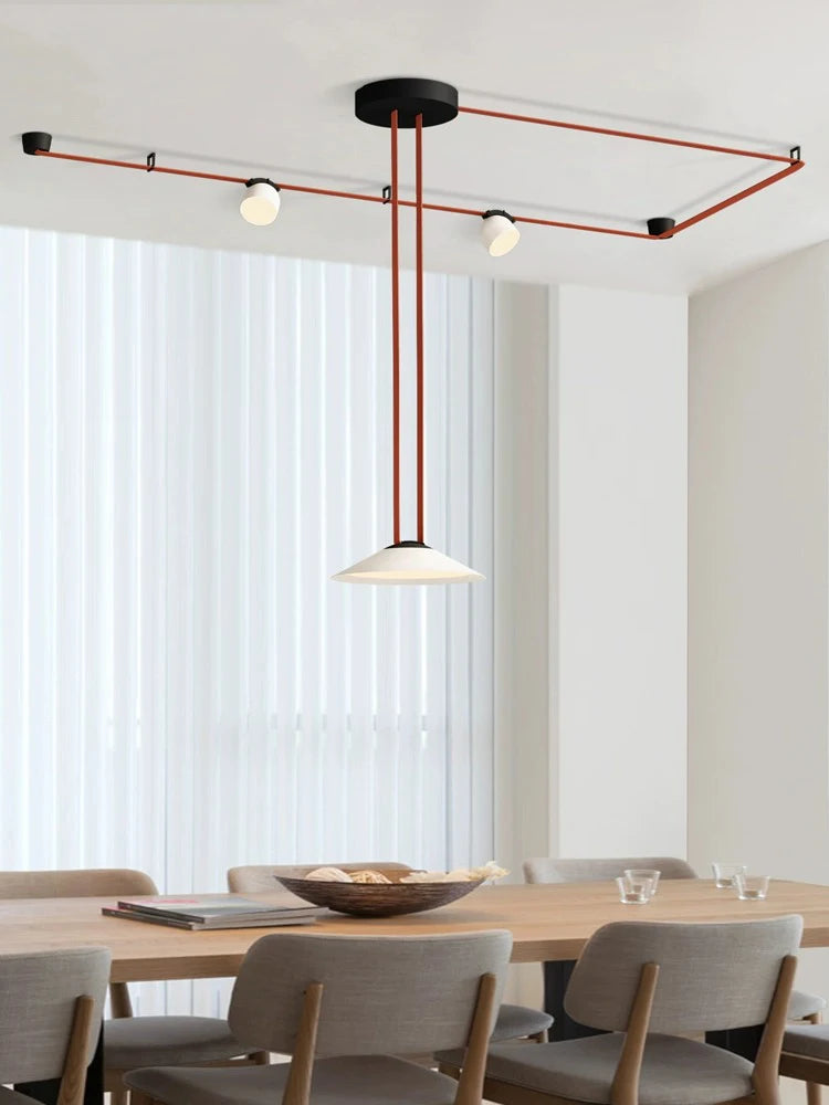 lustre moderne simple led avec bande conductrice lumineuse - vue 5 sur 27