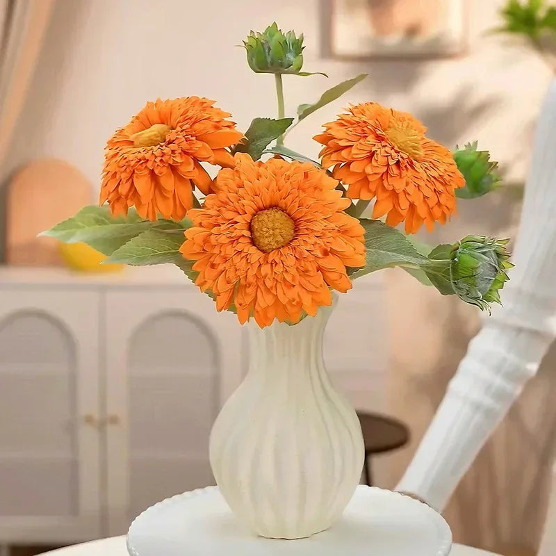 fleurs artificielles tournesols rétro double pétale décoration intérieure - vue 5 sur 10