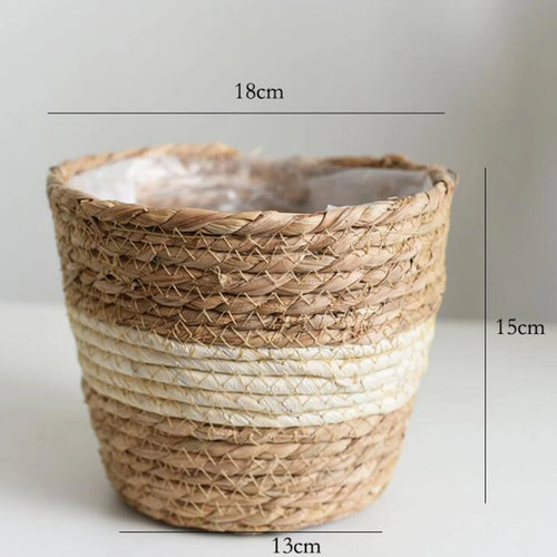 doublures en rotin pour paniers à plantes et décoration jardin - vue 8 sur 12