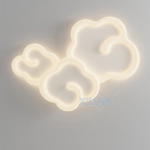 lustre scandinave nuage blanc avec télécommande optionnelle led - vue 7 sur 16