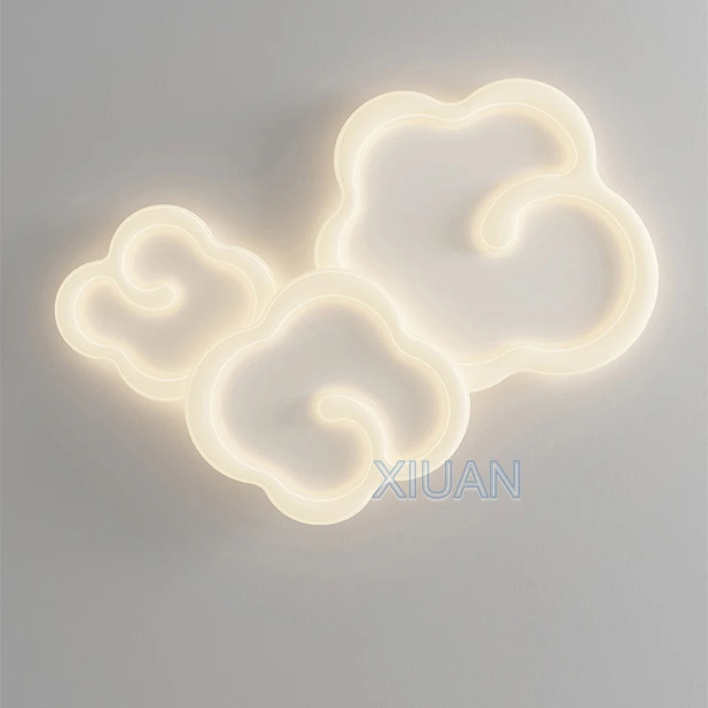lustre scandinave nuage blanc avec télécommande optionnelle led - vue 6 sur 16