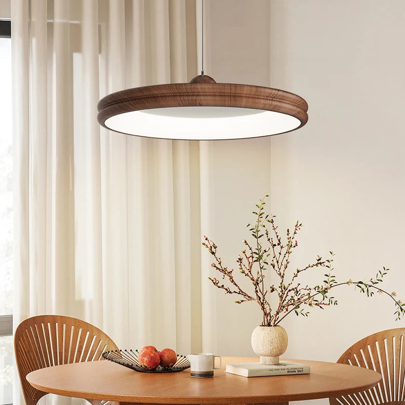 lustre médiéval lampe bar style japonais en rondins suspendue - vue 4 sur 11