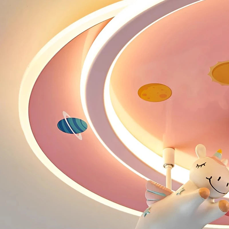 plafonnier licorne pégase moderne pour chambre d'enfant - vue 6 sur 7
