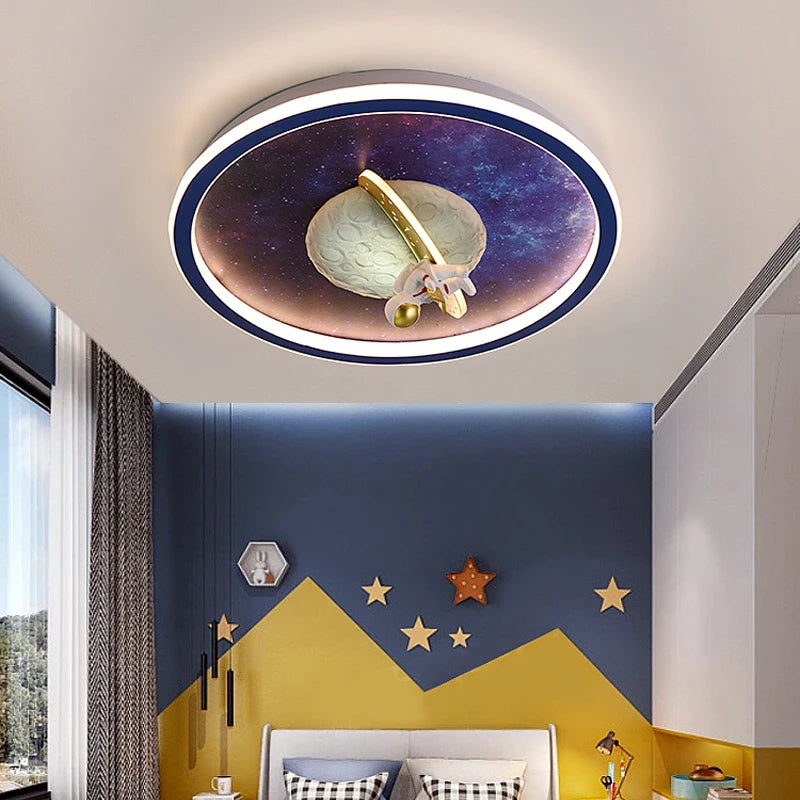 plafonnier led moderne pour chambre d'enfant astronaute décoratif - vue 6 sur 8