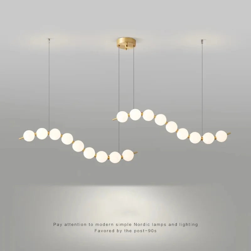 French Luxury Copper Pendant Lamps for Bedroom Living Room Kitchen Table Lighting Acrylic Round Bubble Ceiling Hanging Light - vue 1 sur 16
