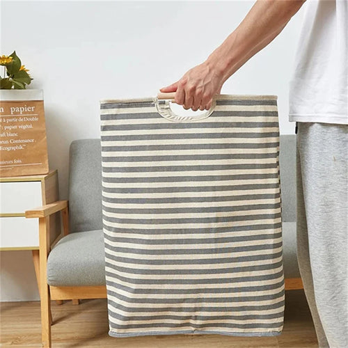 panier de rangement pliable pour linge sale avec poignée - vue 6 sur 12
