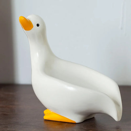 porte-savon en céramique canard design auto-drainant pour salle de bain - vue 8 sur 8