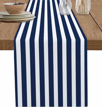 Chemin de table lin rayures vert sauge campagne