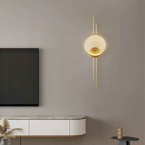 applique murale en laiton minimaliste trois intensités art déco - vue 3 sur 8