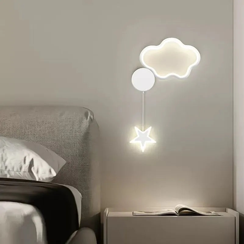 Applique murale LED modernes fer acrylique nuage étoile lune chambre d'enfants décor appliques pour chambre allée étude salon maison Lustre - vue 3 sur 18