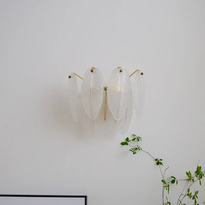 plafonnier de luxe en verre et plumes pour un éclairage décoratif intérieur - vue 6 sur 11