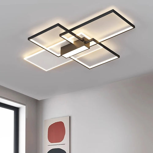 plafonnier led moderne design rectangulaire minimaliste lumineux - vue 3 sur 12