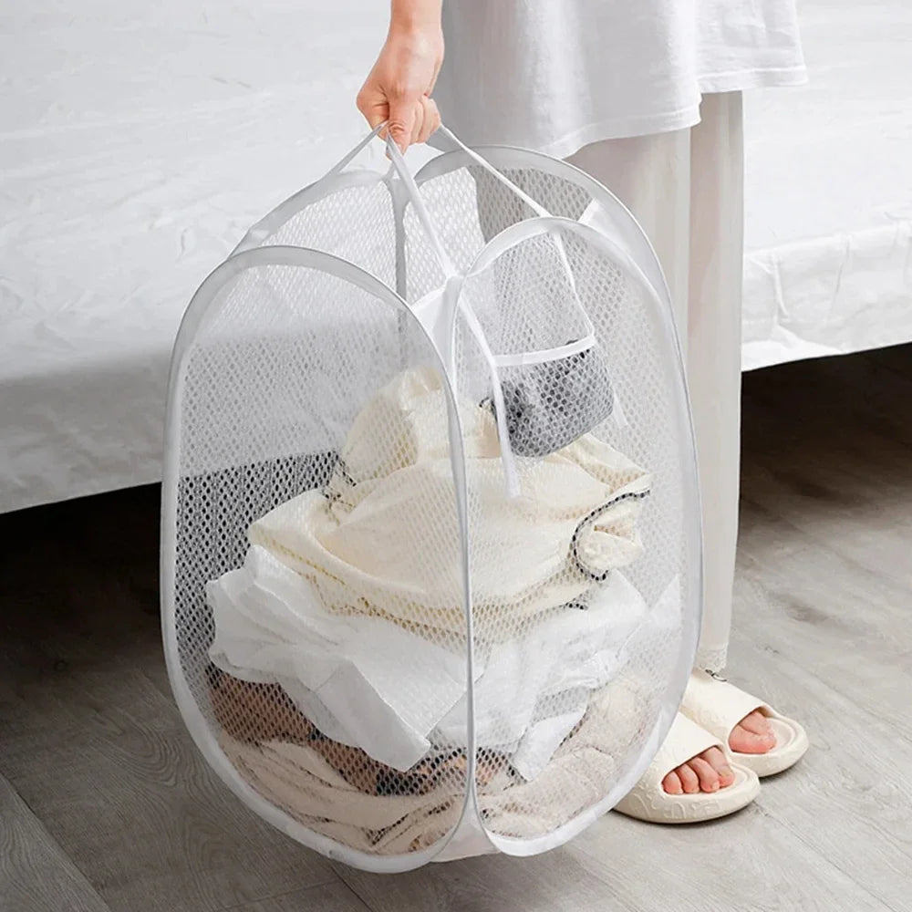 panier à linge pliable ventilé grande capacité portable - vue 4 sur 7