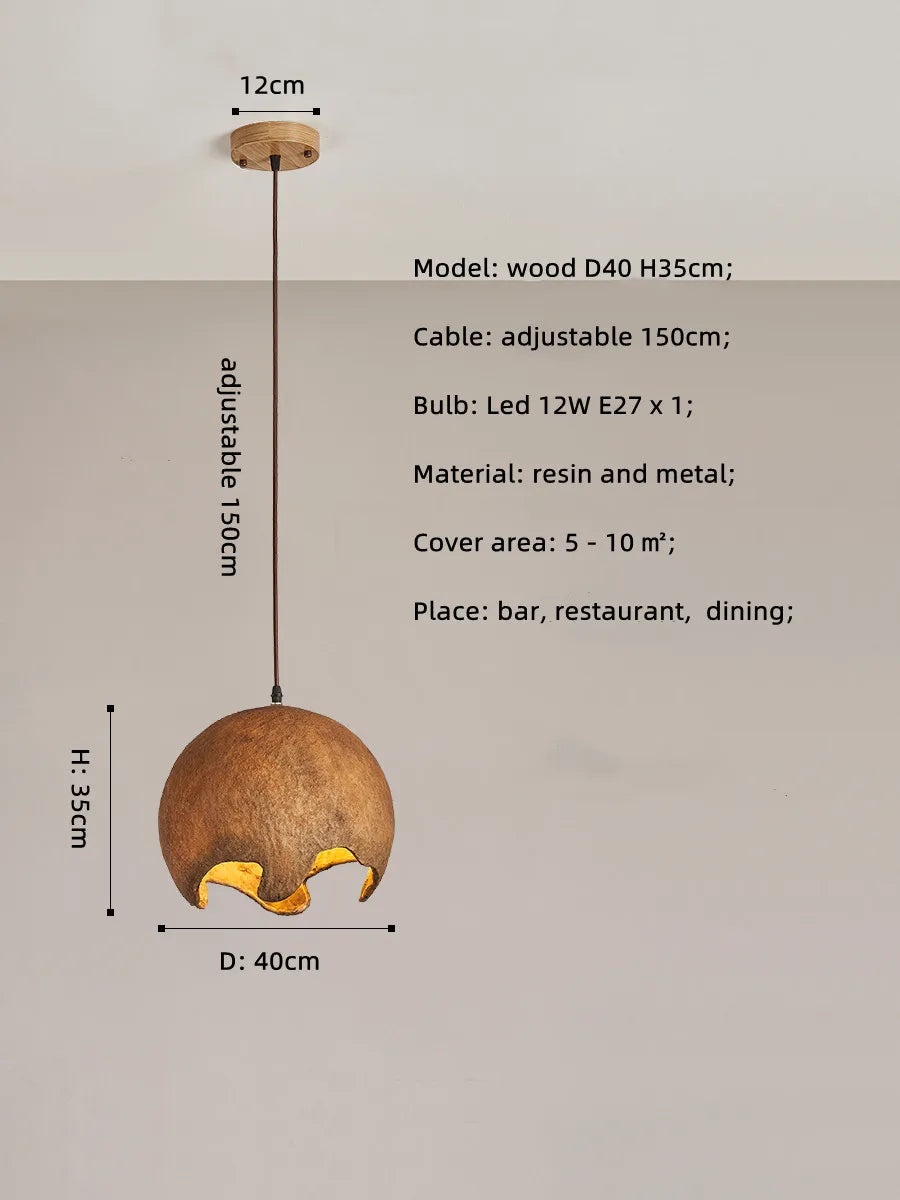 lustre led nordique wabi sabi minimaliste design japonais pour bar restaurant