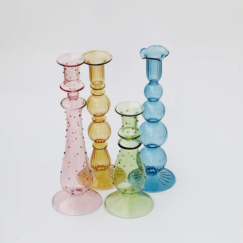 bougeoir en verre pour décoration de mariage et centre de table - vue 3 sur 29