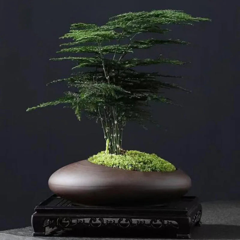 pot de fleurs en argile rétro style chinois pour décoration de jardin - vue 2 sur 7