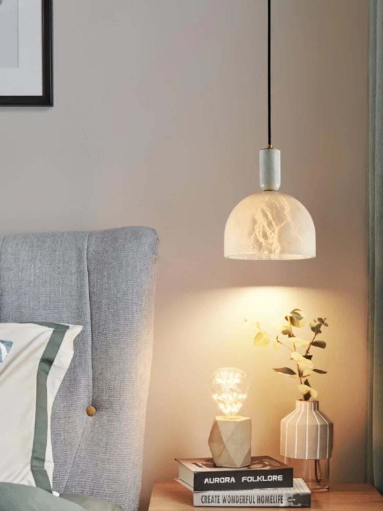 suspension en marbre et cuivre design minimaliste pour intérieur moderne - vue 3 sur 13