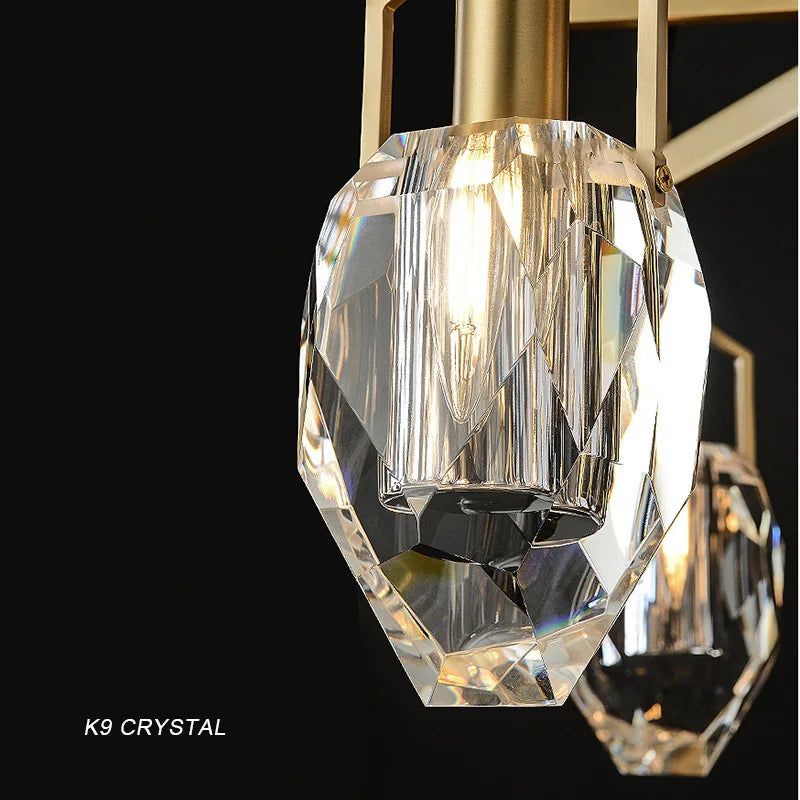 lustre design moderne en cristal avec abat-jour fantaisie - vue 4 sur 16