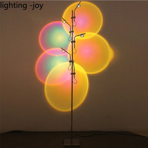 lampadaire led avec projection de coucher de soleil sur pied - vue 2 sur 9