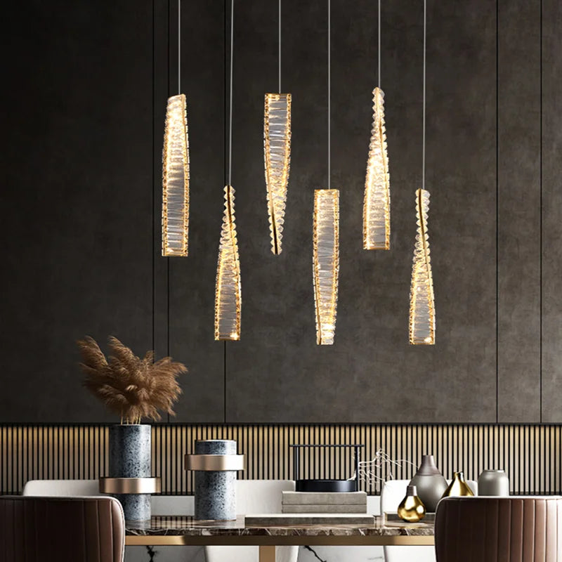 lustre en cristal design moderne pour ambiance élégante - vue 5 sur 11