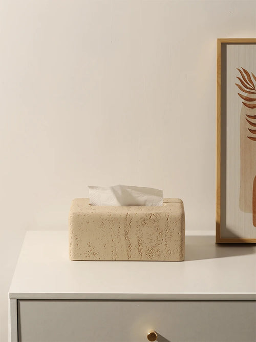 boîte à mouchoirs en marbre moderne design élégant et léger - vue 6 sur 6