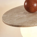 lustre rond en pierre et bois pour diverses utilisations