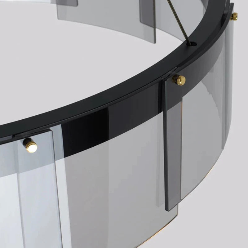 lustre design led en verre stratos pour intérieur - vue 5 sur 7
