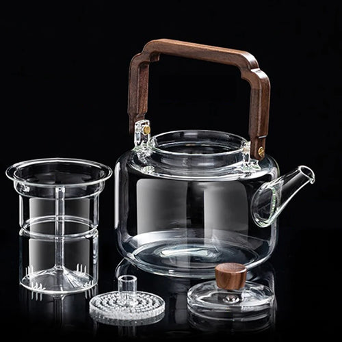 Théière verre 1300ml avec filtre épais cuisson vapeur - vue 8 sur 7