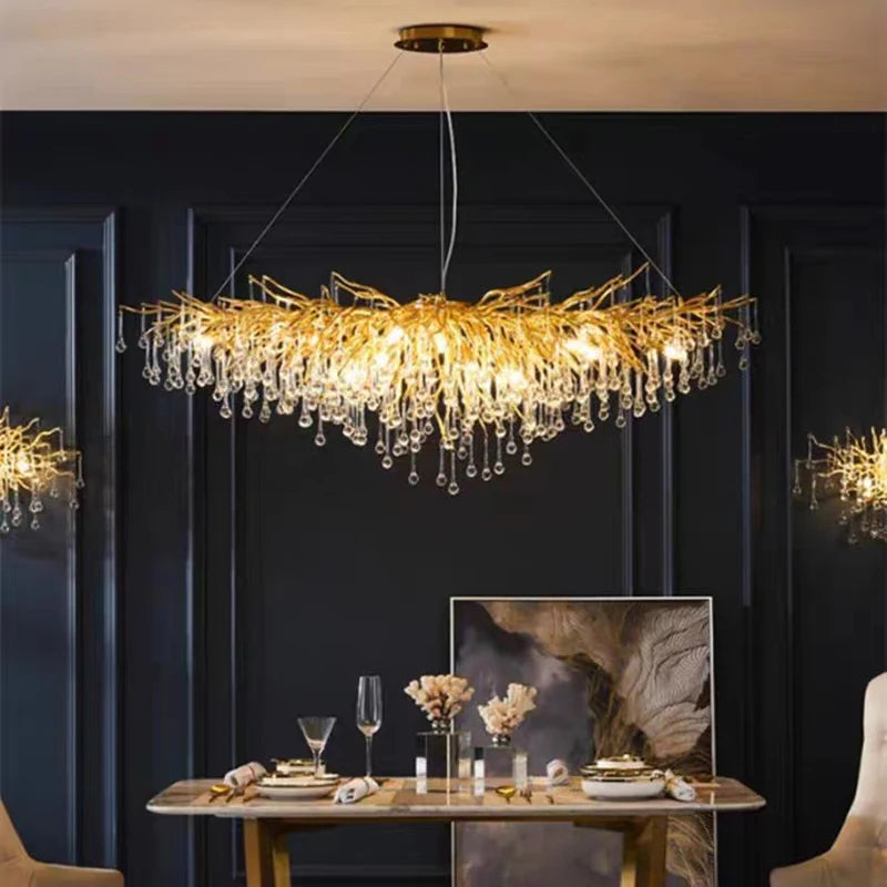 lustre en cristal pour éclairage créatif et décoration élégante - vue 6 sur 8