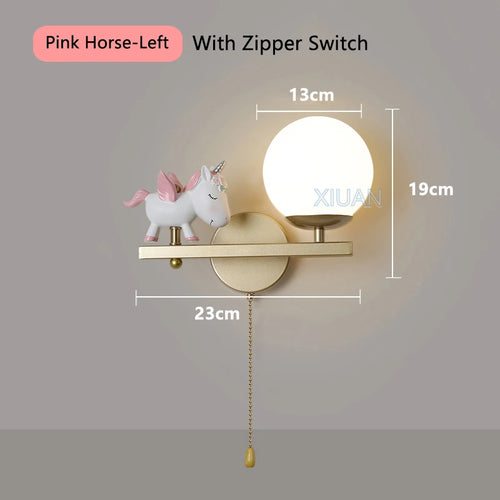 applique murale licorne rose pour chambre d'enfant - vue 18 sur 23