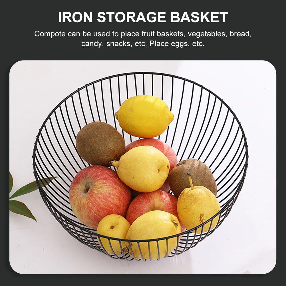 panier de rangement en fil de fer pour fruits et aliments - vue 6 sur 7