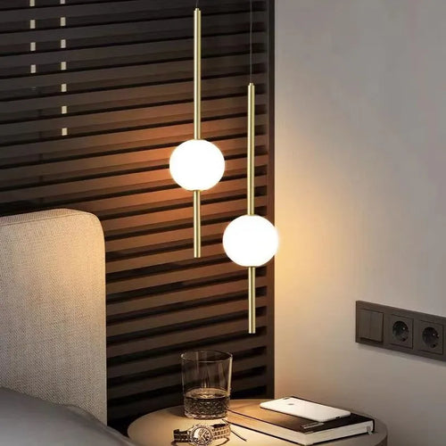 Nordique LED simple boule de verre lustre chambre chevet longue ligne lampes suspendues restaurant moderne décoration intérieure lampe lustre - vue 2 sur 10