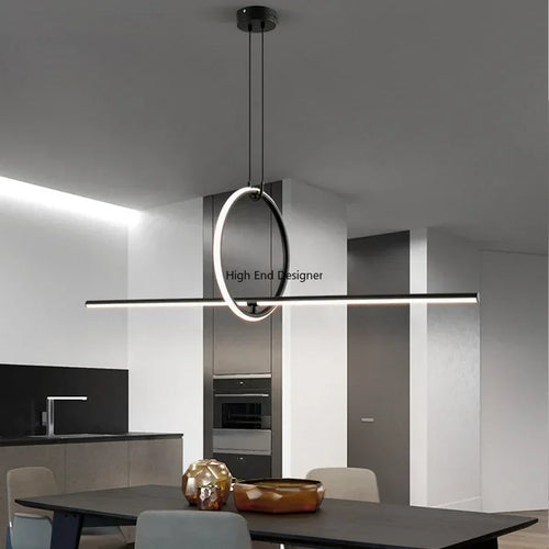 suspension led moderne minimaliste avec télécommande pour intérieur - vue 2 sur 7